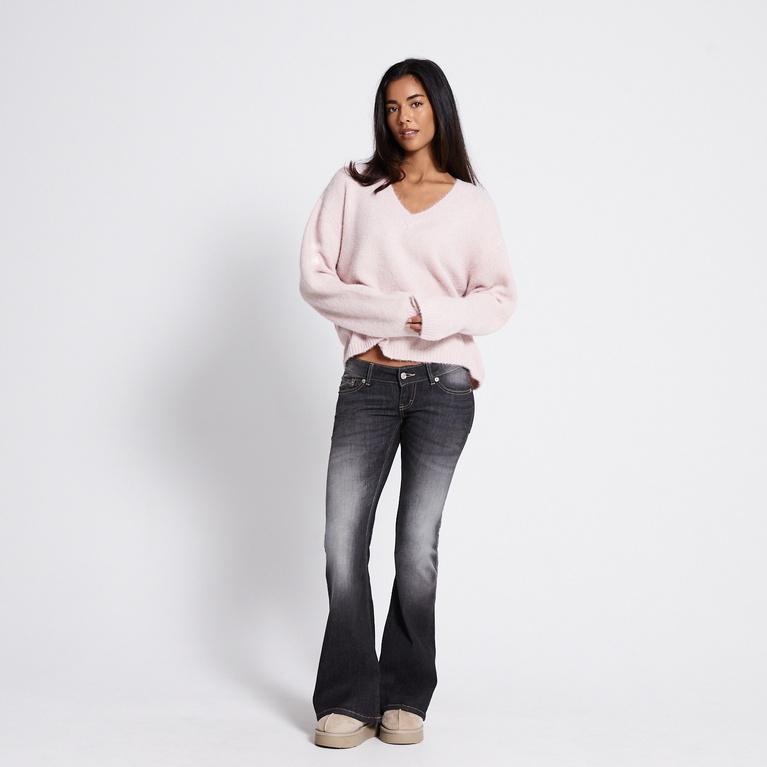 V-neck knit sweater "Eina" powder pink